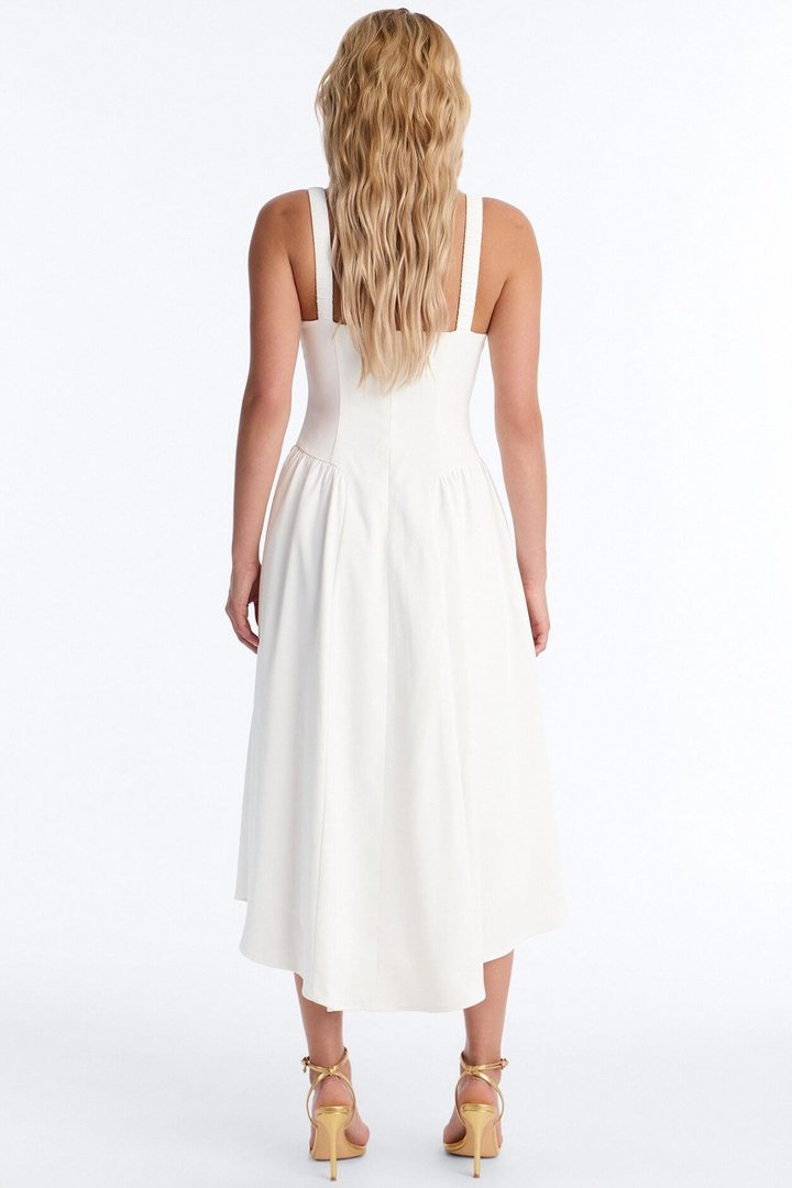 Sheri Crepe Midi Dress - White