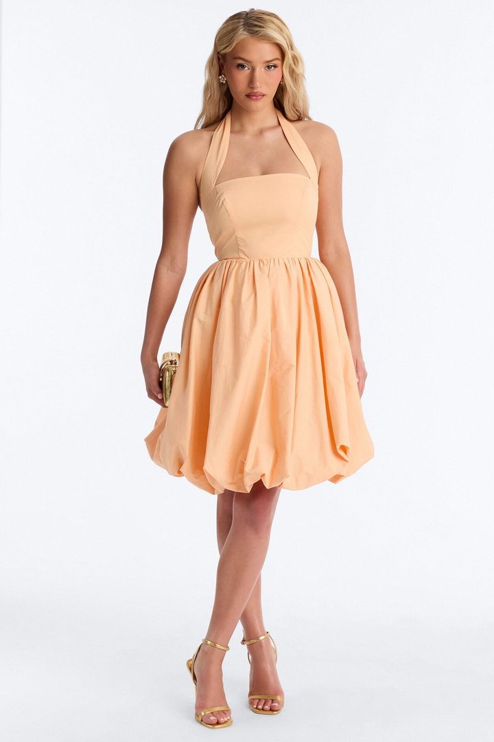 Lori Cutie Poplin Midi Dress - Peach