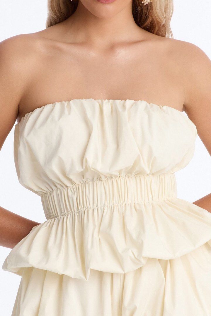 Paris Strapless Bubble Romper - Ivory