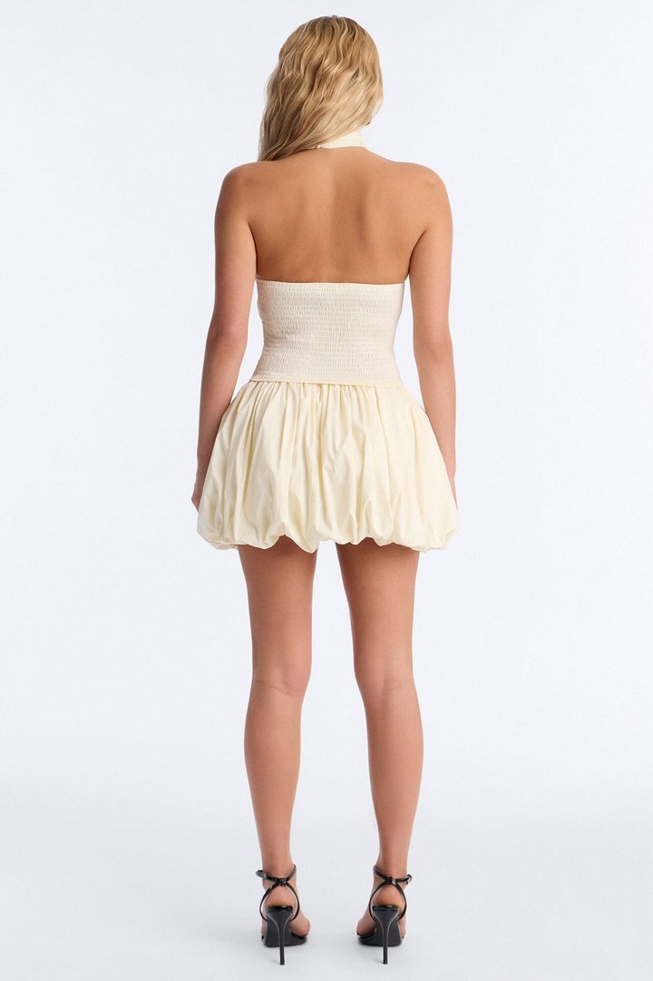 Paris Micro Mini Bubble Skirt Set - Ivory