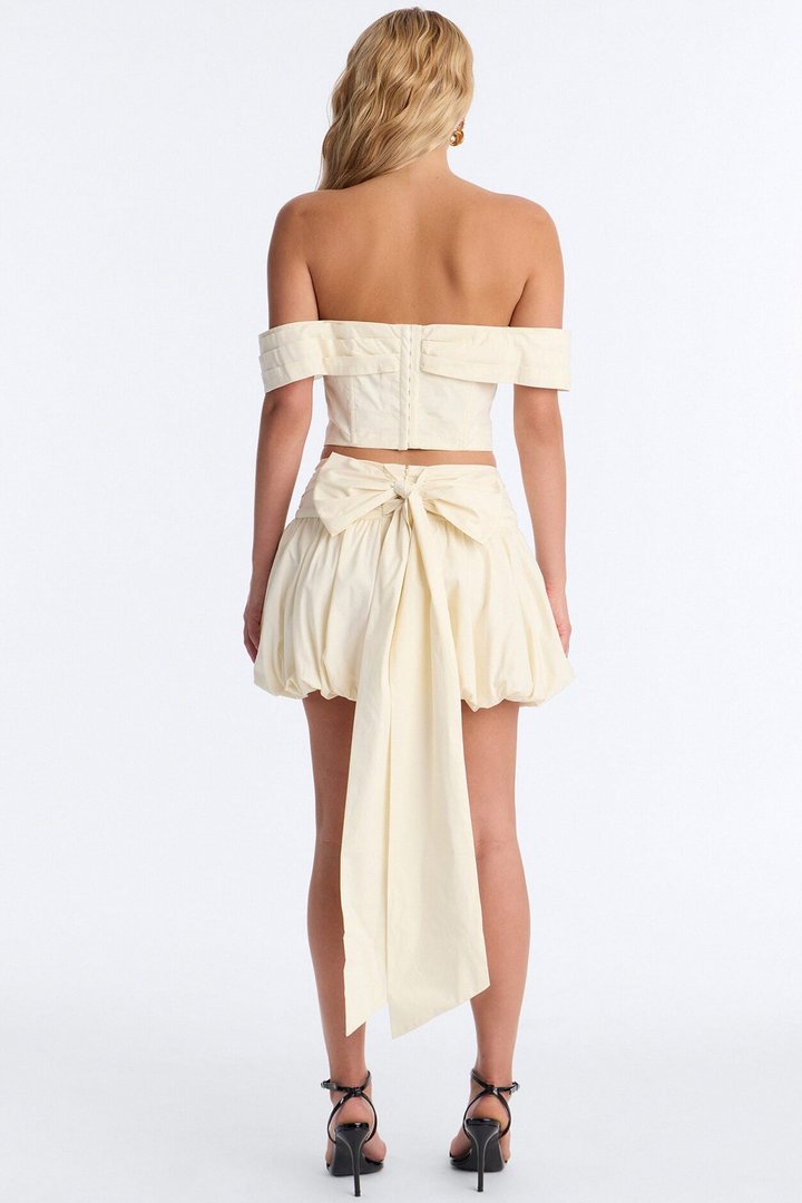 Lori Cutie Poplin Corset Top - Off White