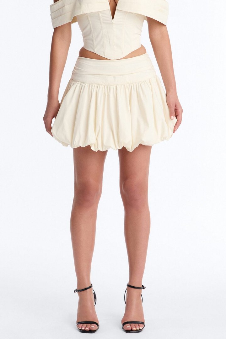 Lori Cutie Poplin Micro Mini Skirt - Off White