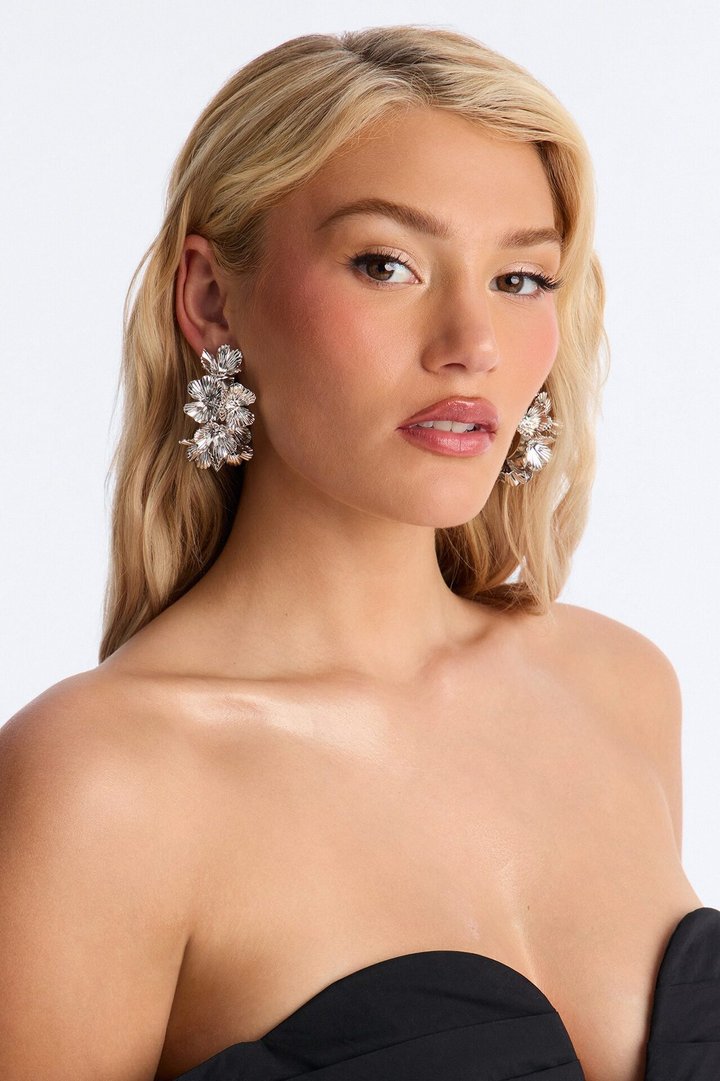 Garden Fields Hoop Earrings - Silver