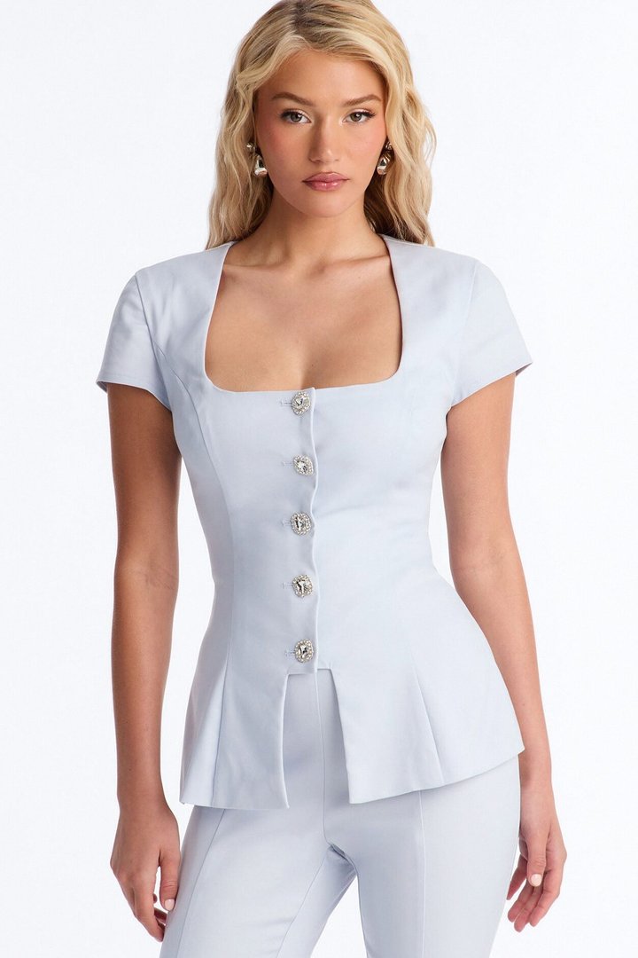 Claire Capri Pant Set - Light Blue