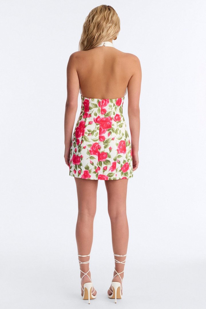 Sweetheart Babe Satin Floral Mini Dress - Pink/combo