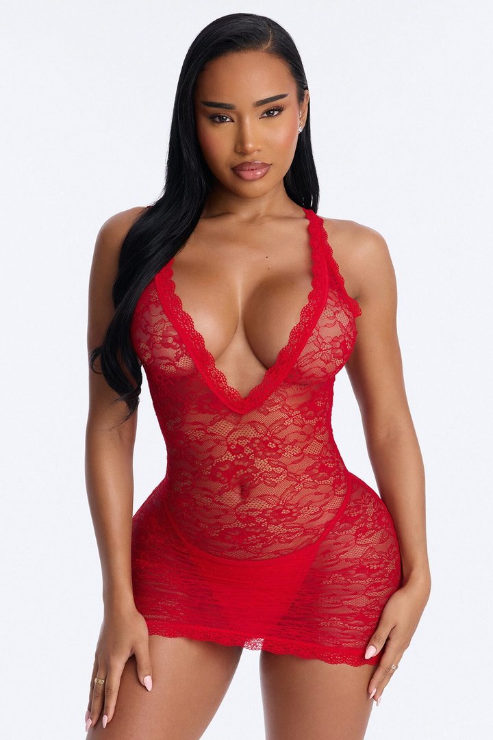 After 2am Lace Babydoll - Wine