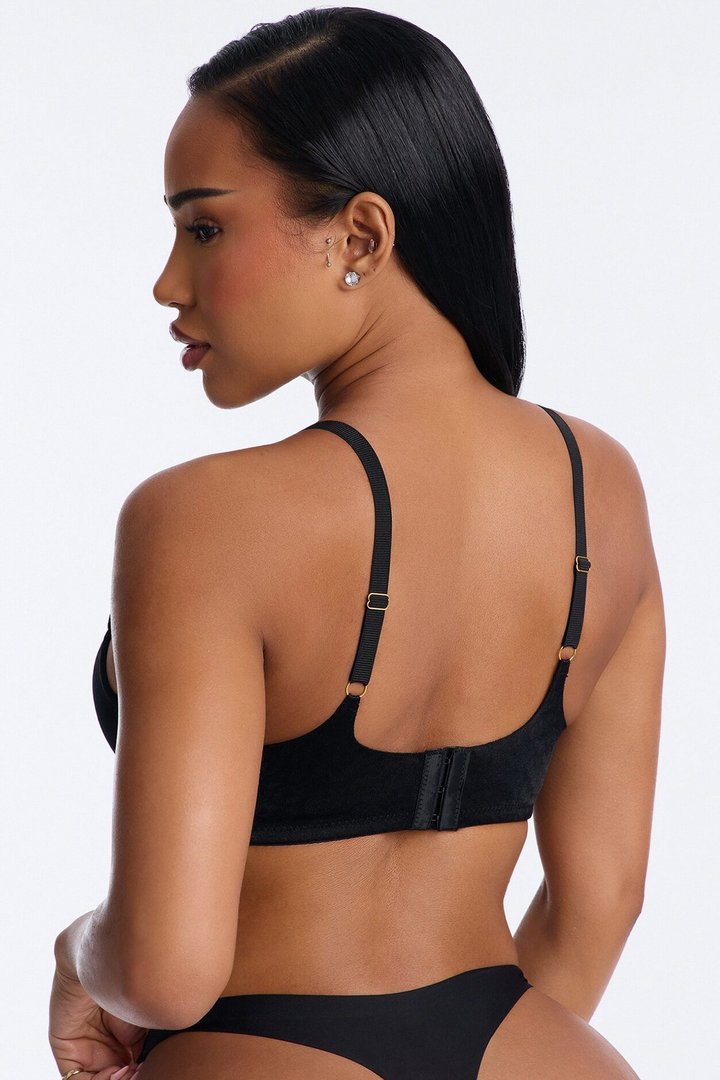 Wild Catch Underwire Leopard Molded Cup Bra - Black
