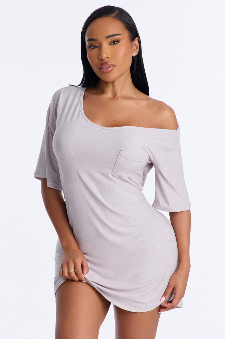 Let's Hang Sleep Tee - Heather Grey