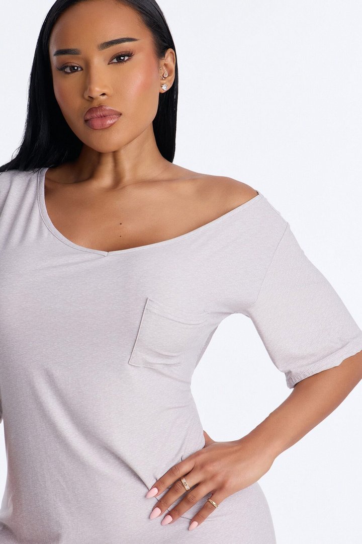 Let's Hang Sleep Tee - Heather Grey