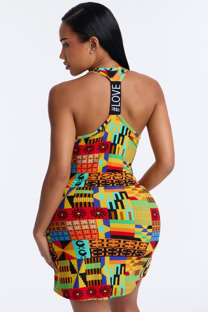 Soft For You Abstract PJ Sleep Dress - Multi Color
