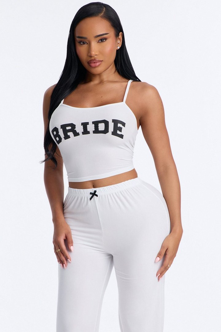 Bride Boarding PJ Set - White