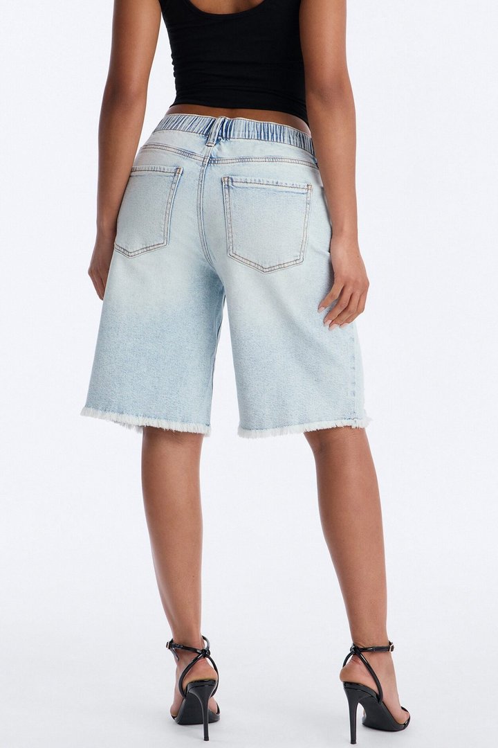 First Destination Stretch 90s Denim Jorts - Light Wash
