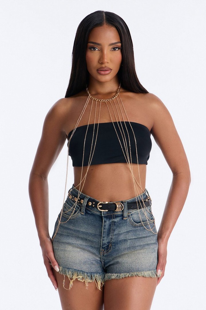 Double Crossing Hardware Body Chain - Gold