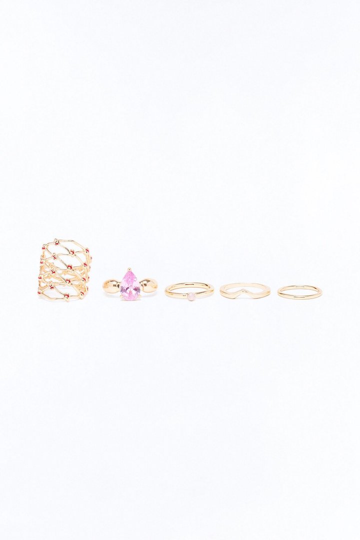 Day To Night 5 Piece Ring Set - Gold