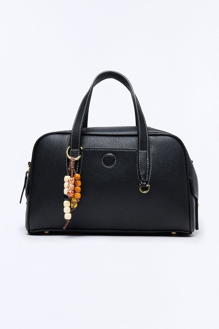 New Must Faux Leather Satchel Bag - Black