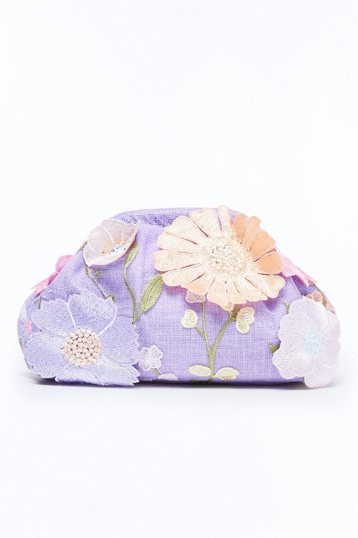 Flowers Don't Tell 3D Clutch - Lavender