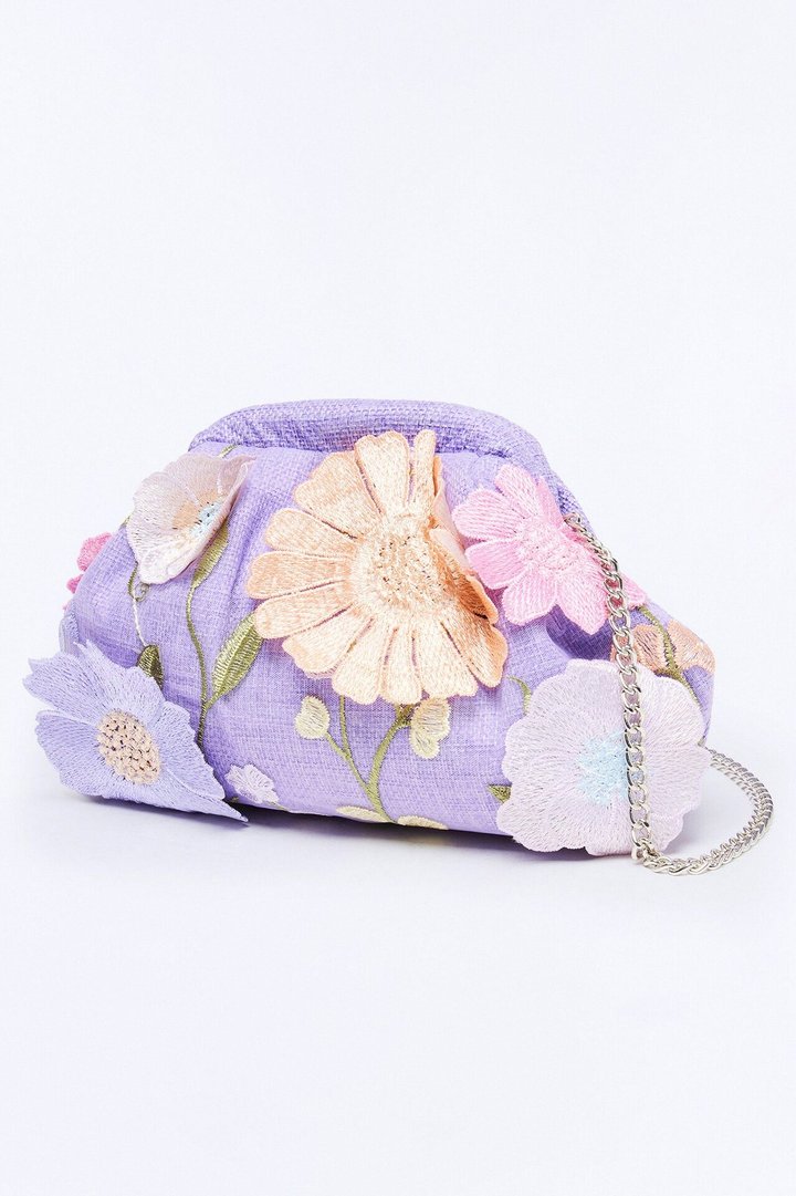 Flowers Don't Tell 3D Clutch - Lavender