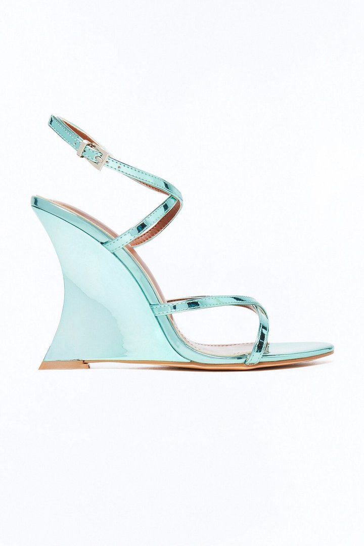 Lowen Ankle Strap Wedges - Green