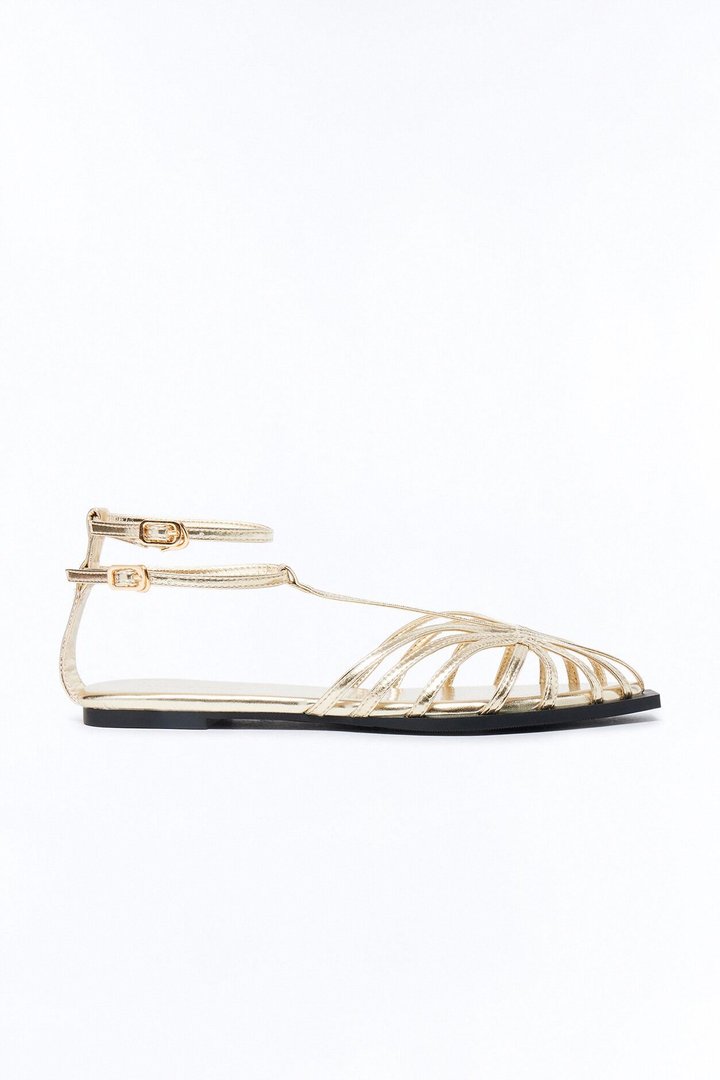 Tansy Ankle Strap Sandals - Gold