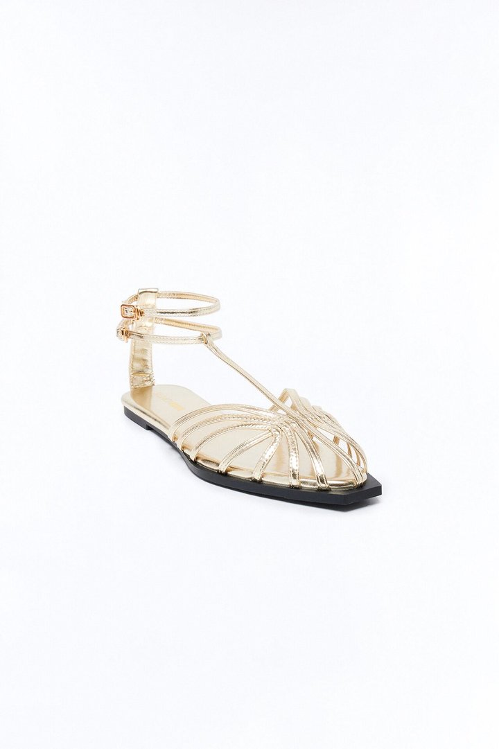 Tansy Ankle Strap Sandals - Gold