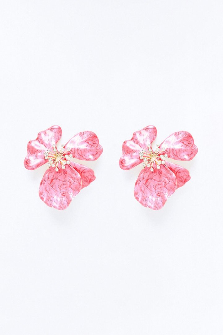 Cherish Me Floral Earrings - Pink