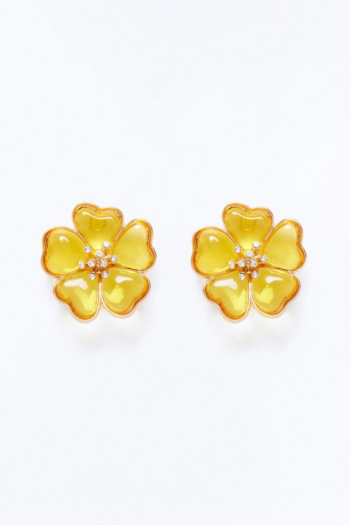 Floral Dreams Stud Earrings - Yellow
