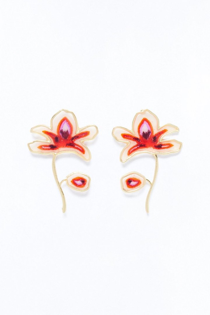 Petal Muse Drop Earrings - Gold/combo
