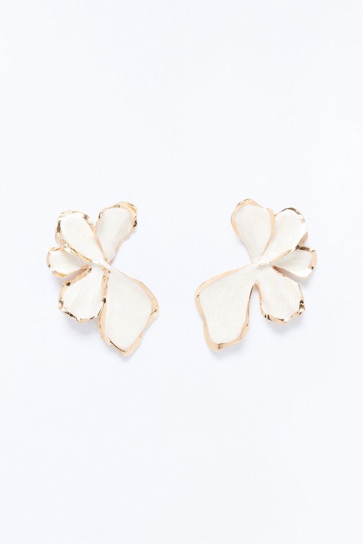 Garden Elegance Drop Earrings - White
