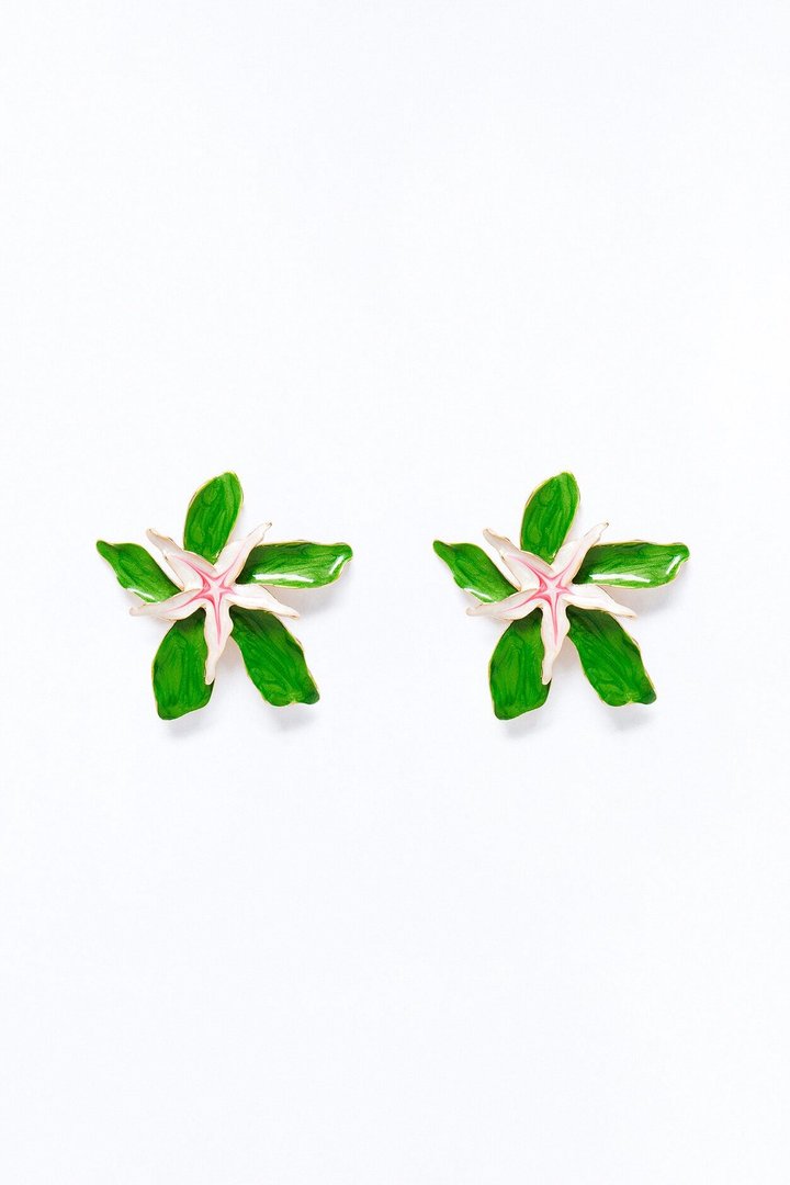 Lilypad Floral Earrings - Green/combo