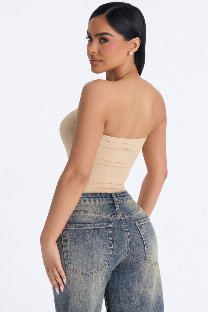 Veronica Double Lined Tube Top - Taupe