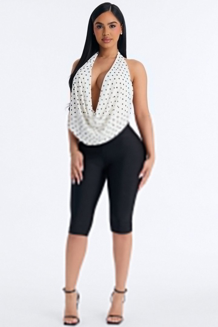 Tricot Low Rise Clean Waistband Pedal Pusher - Black