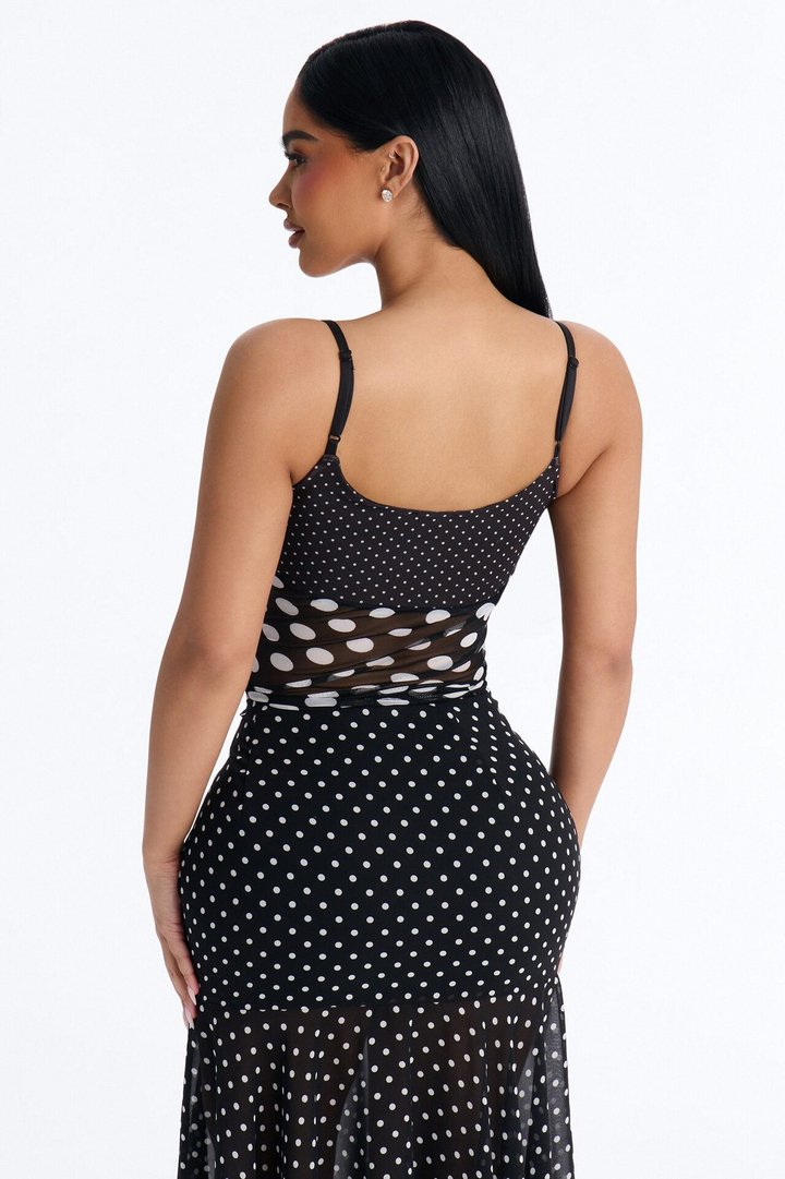 Josie Polka Dot Cami Top - Black/White