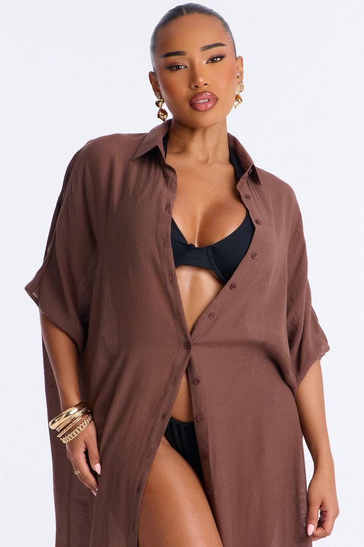 Lazy Summer Daze Cover Up Dress - Chocolate