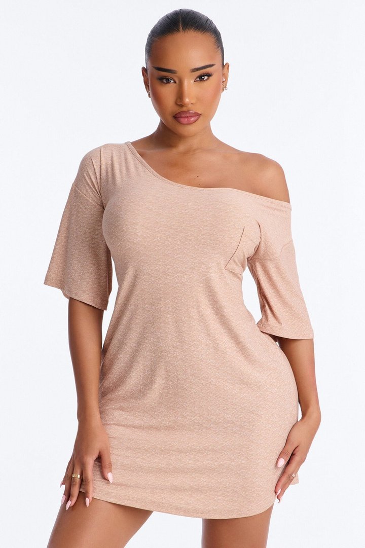 Let's Hang Sleep Tee - Heather Taupe