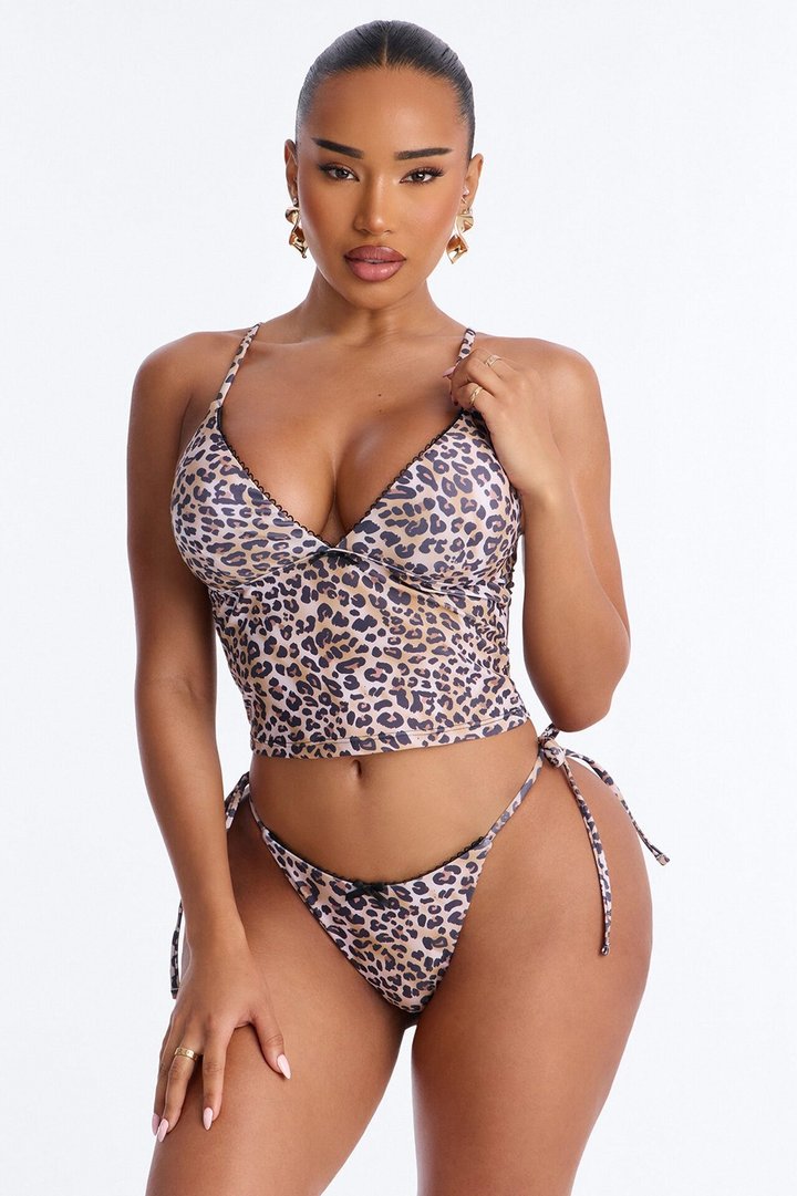 Rebel Fever 2 Piece Leopard Tankini Set - Leopard