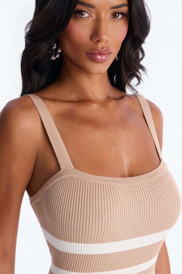 Cherry Pop Sweater Maxi Dress - Taupe
