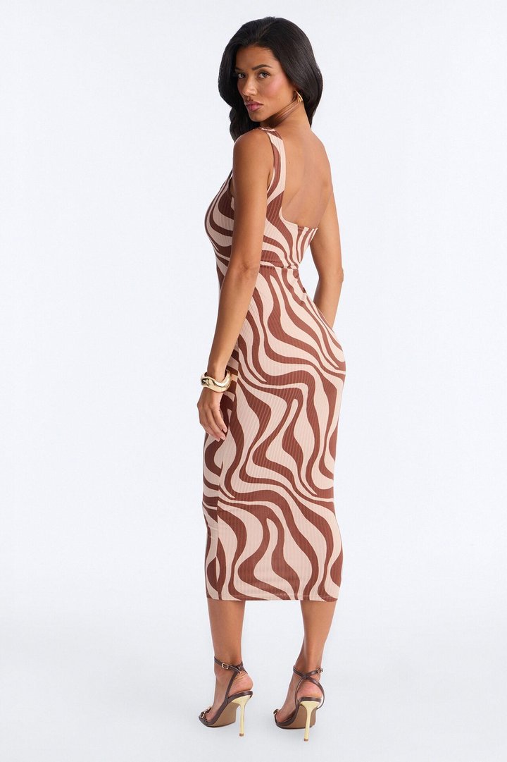 Maisie Maxi Dress - Brown/combo
