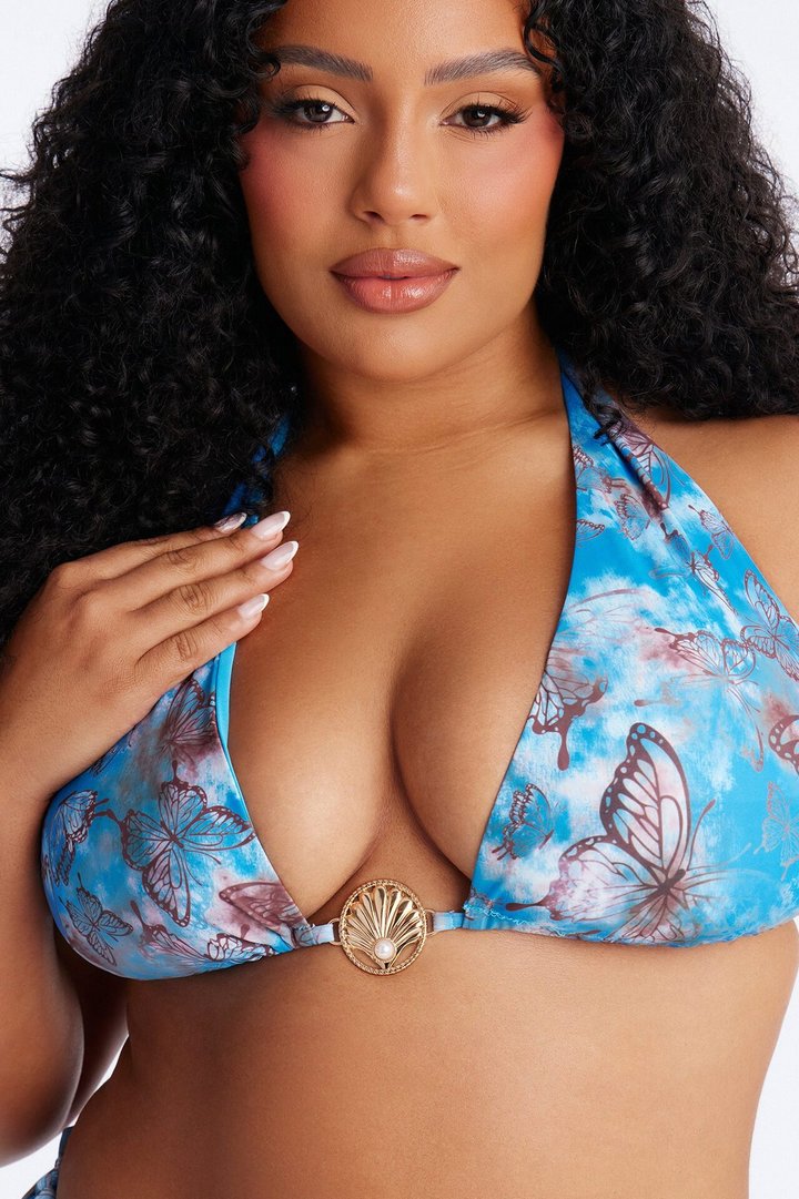 No Comparison Bikini And Coverup Skirt - Blue/combo