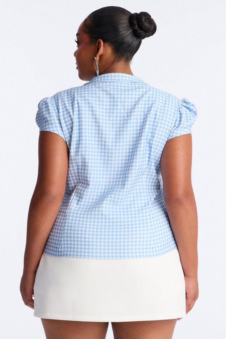 Retro Charm Plaid Shirt - Blue/combo
