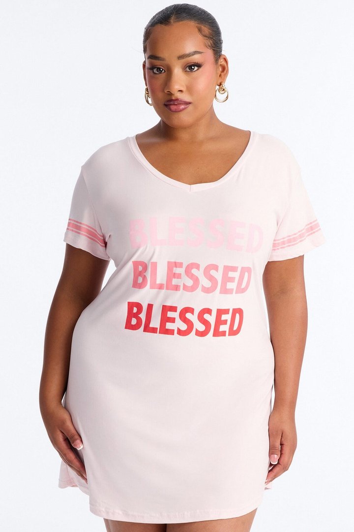 Stay Blessed PJ Sleep Shirt - Pink