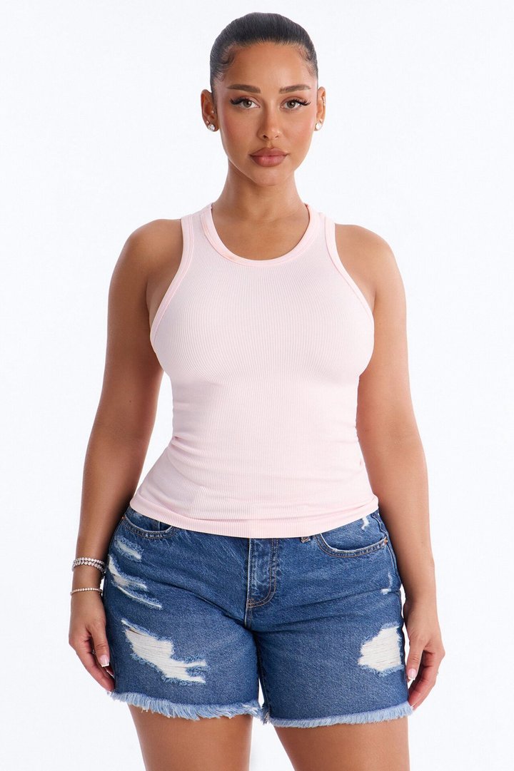 Bella Seamless Basic Tank Top - Pink