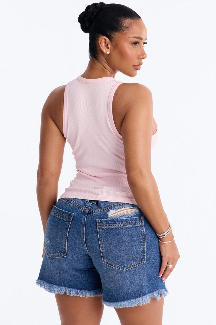 Bella Seamless Basic Tank Top - Pink
