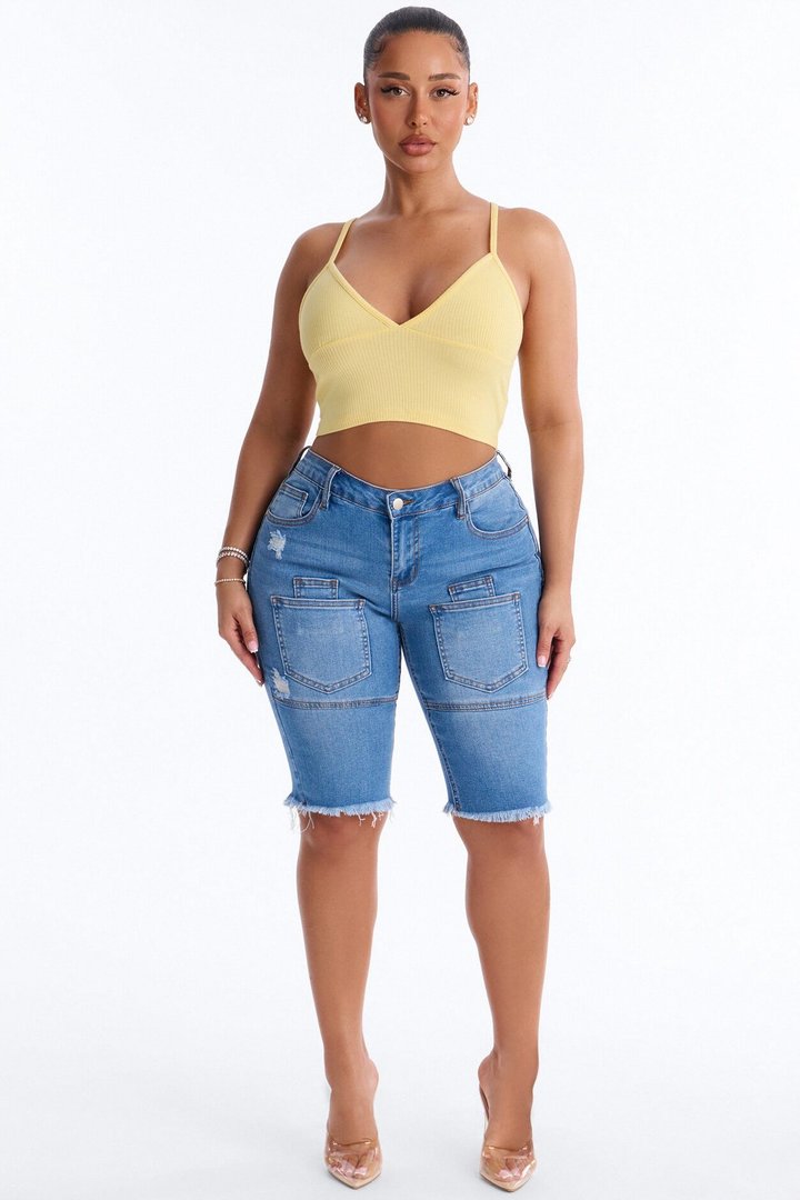 Ellie V Neck Cami Top - Butter Yellow