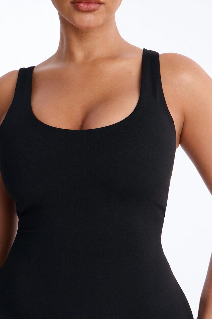 Malia Built In Bra Catsuit - Black