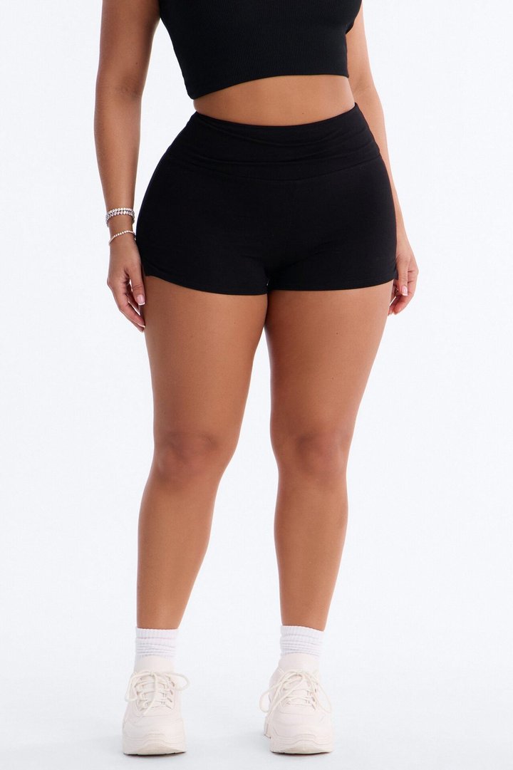 Kieran Split Side Seam Biker Short - Black