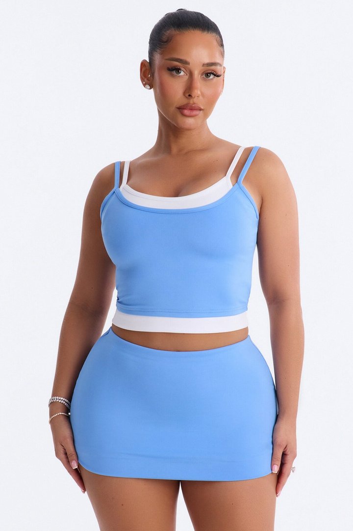 Claudia Mini Skirt Set - Blue