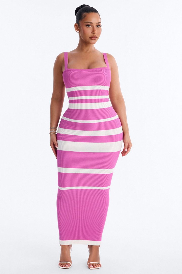 Cherry Pop Sweater Maxi Dress - Magenta