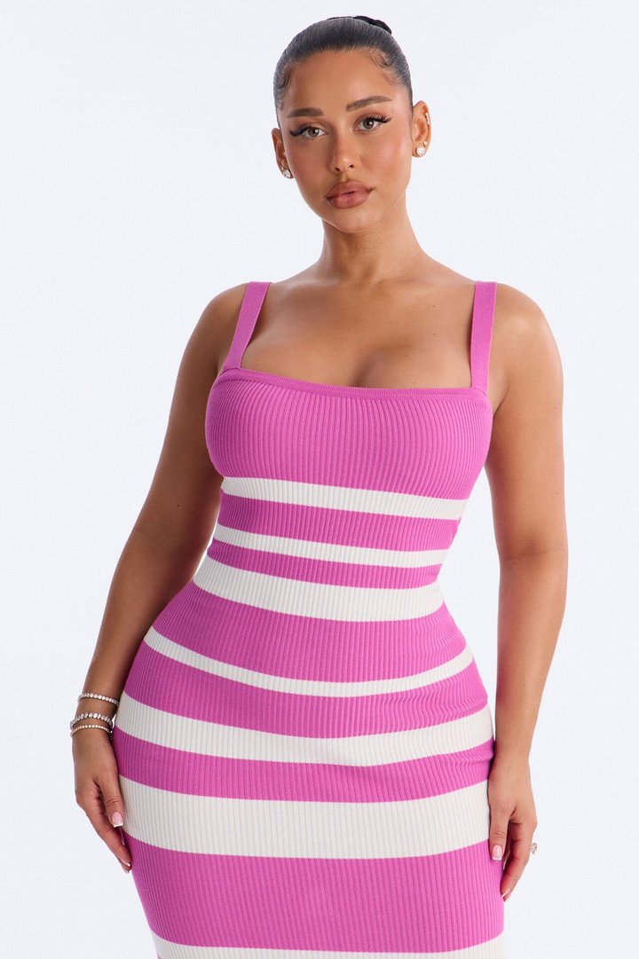 Cherry Pop Sweater Maxi Dress - Magenta
