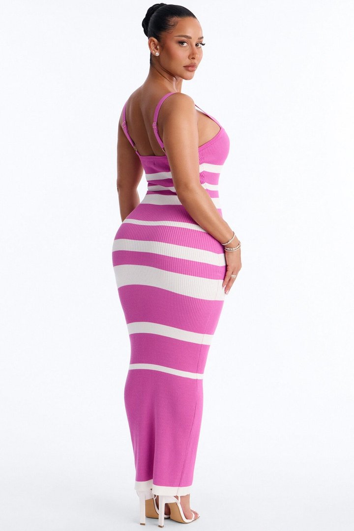 Cherry Pop Sweater Maxi Dress - Magenta