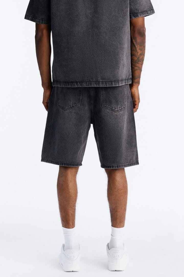 Relaxed Been Blessed Denim Shorts - Black Wash